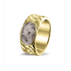 SEE YOU ROR008Y ZILVEREN GERHODINEERDE HERENRING MET GOUD BRAIDED BAND
