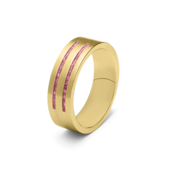 SEE YOU RS004S ZILVEREN GERHODINEERDE HERENRING DOUBLE GROOVE