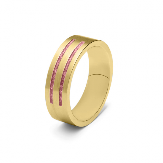 SEE YOU RS004S ZILVEREN GERHODINEERDE HERENRING DOUBLE GROOVE