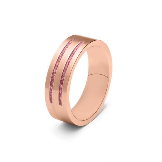 SEE YOU RS004S ZILVEREN GERHODINEERDE HERENRING DOUBLE GROOVE