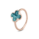 SEE YOU RG009YZ 14 KARAAT GOUDEN DAMESRING MET ZIRKONIA CLOVER