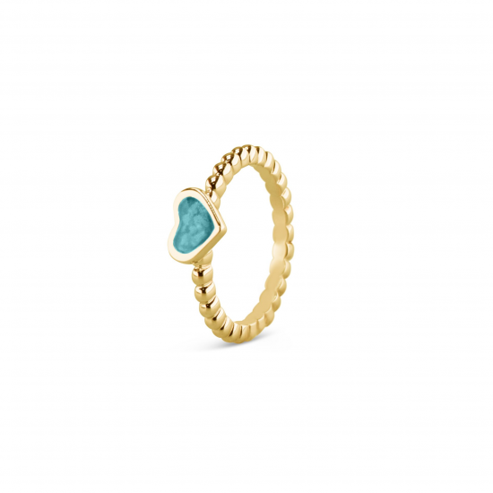 SEE YOU RG0015 14 KARAAT GOUDEN DAMESRING BUBBLE BAND HEART