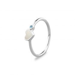 SEE YOU RG057 14 KARAAT GOUDEN DAMESRING SINGLE BAND HEART BIRTHSTONE