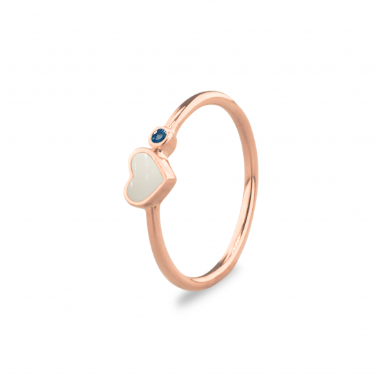 SEE YOU RG057 14 KARAAT GOUDEN DAMESRING SINGLE BAND HEART BIRTHSTONE