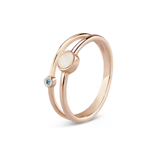 SEE YOU RG048 14 KARAAT GOUDEN DAMESRING SINGLE BAND HEART BIRTHSTONE