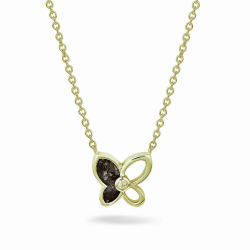 SEE YOU 603SG ZILVER VERGULD COLLIER MET HANGER ZIRKONIA BUTTERFLY