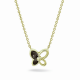 SEE YOU 603SG ZILVER VERGULD COLLIER MET HANGER ZIRKONIA BUTTERFLY
