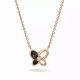 SEE YOU 603SG ZILVER VERGULD COLLIER MET HANGER ZIRKONIA BUTTERFLY