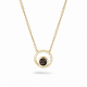 SEE YOU 601SG ZILVER VERGULD COLLIER MET HANGER ZIRKONIA CIRCLE GEM