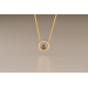 SEE YOU 601SG ZILVER VERGULD COLLIER MET HANGER ZIRKONIA CIRCLE GEM