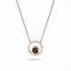 SEE YOU 601SG ZILVER VERGULD COLLIER MET HANGER ZIRKONIA CIRCLE GEM