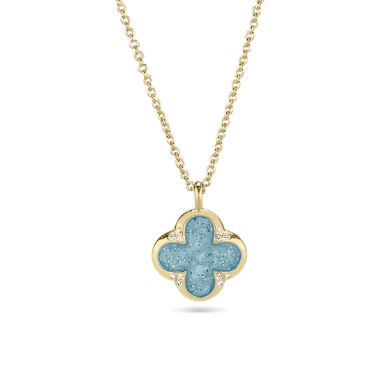 SEE YOU 143S ZILVEREN COLLIER MET HANGER ZIRKONIA CLOVER