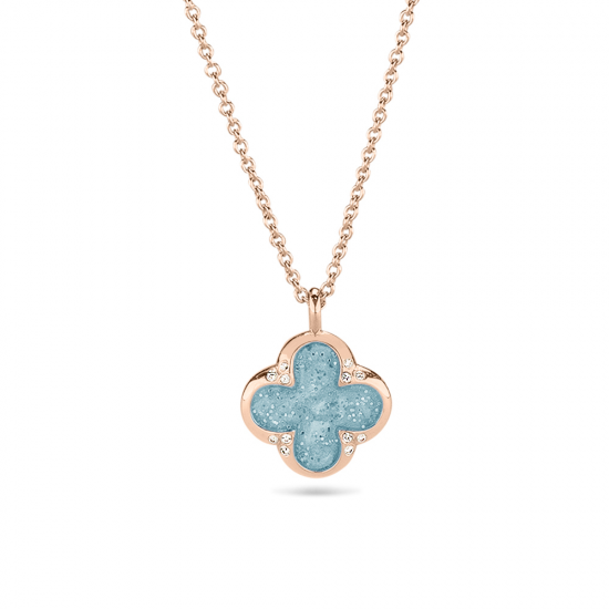 SEE YOU 143S ZILVEREN COLLIER MET HANGER ZIRKONIA CLOVER