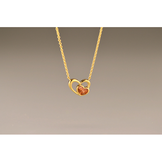SEE YOU 602S ZILVEREN COLLIER MET HANGER DOUBLE HEART