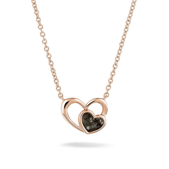 SEE YOU 602S ZILVEREN COLLIER MET HANGER DOUBLE HEART