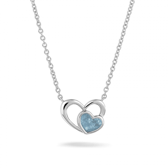 SEE YOU 602S ZILVEREN COLLIER MET HANGER DOUBLE HEART