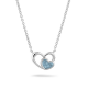 SEE YOU 602S ZILVEREN COLLIER MET HANGER DOUBLE HEART