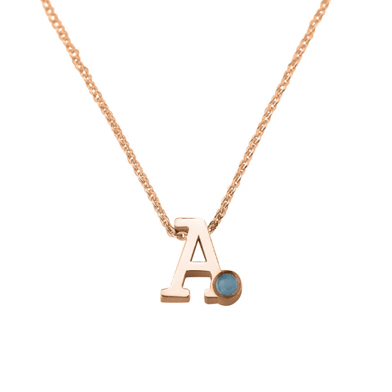 SEE YOU 900S_S ZILVEREN COLLIER MET HANGER INITIAL BIRTHSTONE