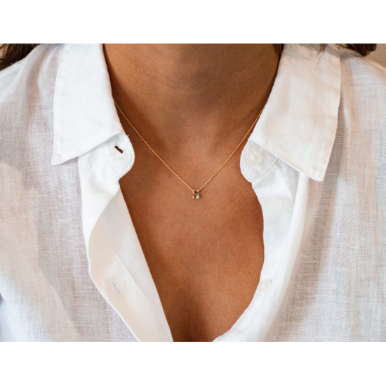 SEE YOU 900S_S ZILVEREN COLLIER MET HANGER INITIAL BIRTHSTONE