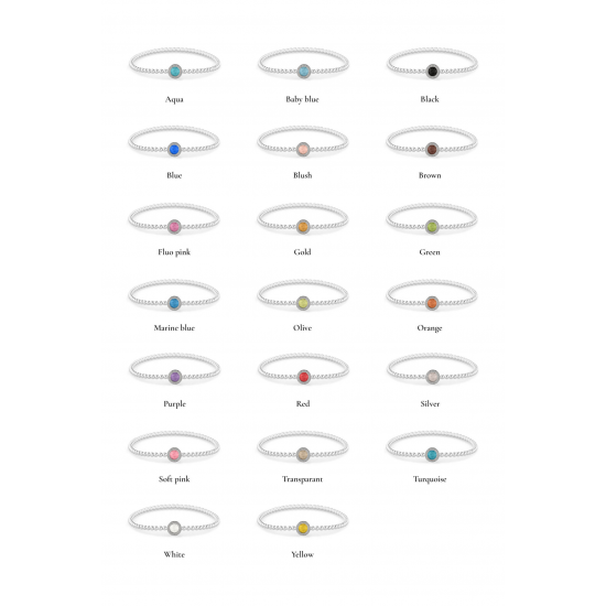 SEE YOU BL028_M ZILVEREN ARMBAND ROUND GEM BUBBLE