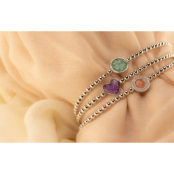 SEE YOU BL028_M ZILVEREN ARMBAND ROUND GEM BUBBLE
