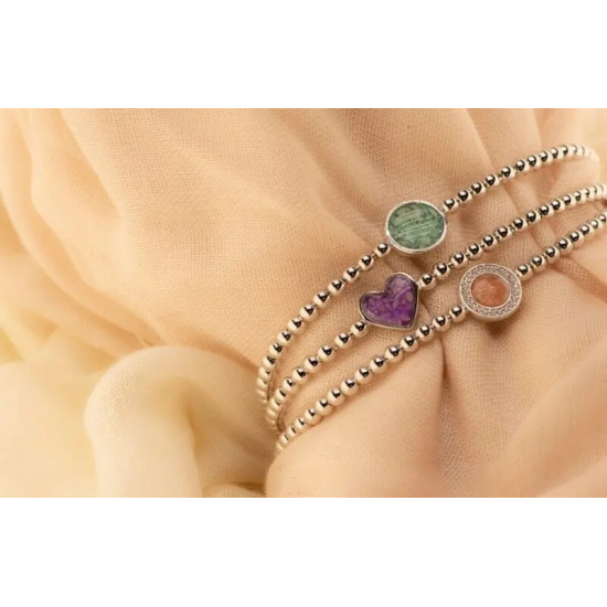 SEE YOU BL028_M ZILVEREN ARMBAND ROUND GEM BUBBLE