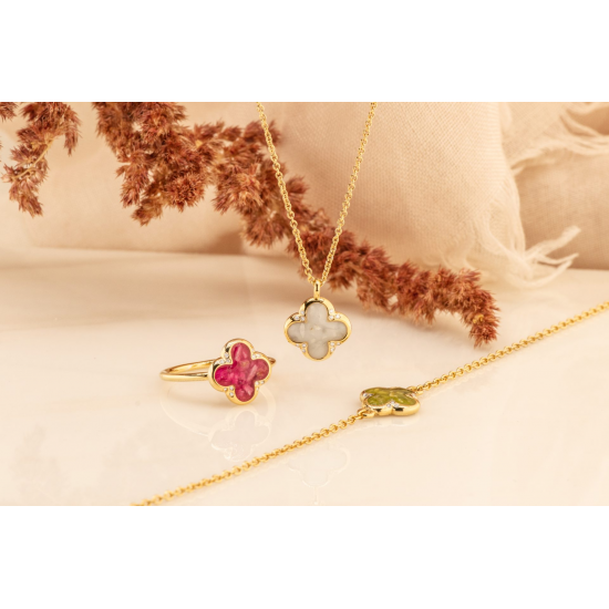SEE YOU BL016 ZILVEREN ARMBAND MET HANGER ZIRKONIA CLOVER