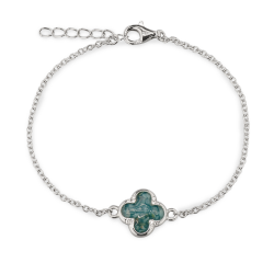 SEE YOU BL016 ZILVEREN ARMBAND MET HANGER ZIRKONIA CLOVER