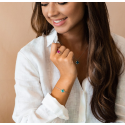 SEE YOU BL016 ZILVEREN ARMBAND MET HANGER ZIRKONIA CLOVER