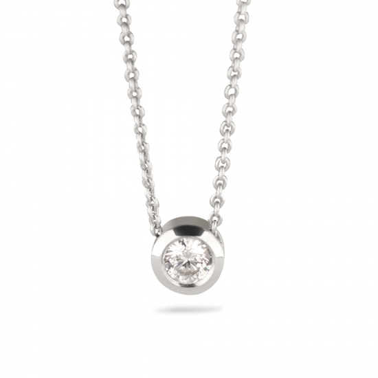 SEE YOU 710S ZILVEREN COLLIER MET ZIRKONIA HANGER GEM