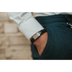SEE YOU BG008 LEREN HERENARMBAND MET ZILVEREN SLUITING