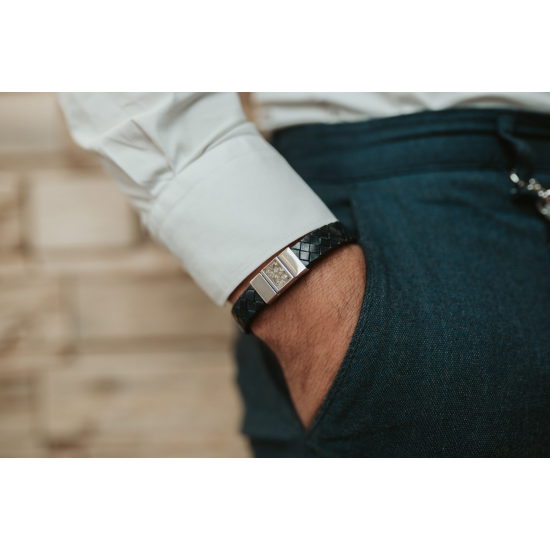 SEE YOU BG008 LEREN HERENARMBAND MET ZILVEREN SLUITING