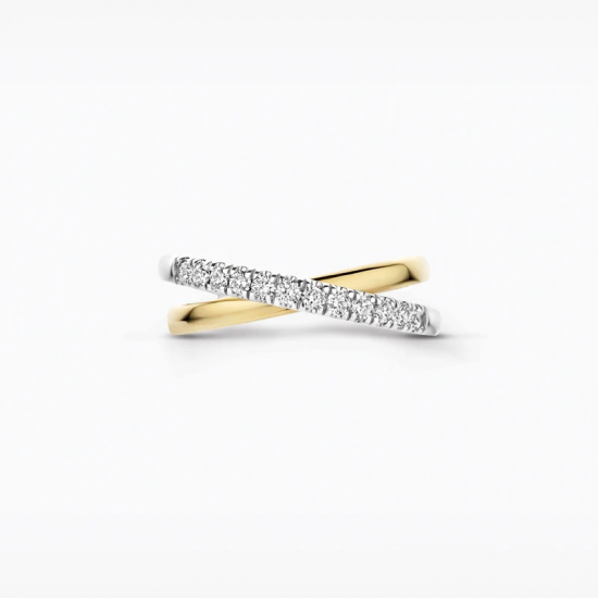 BLUSH LG1054B BICOLOR GOUDEN RING MET LAB GROWN DIAMOND 0.31CT