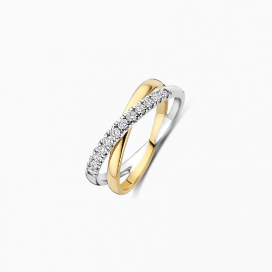 BLUSH LG1054B BICOLOR GOUDEN RING MET LAB GROWN DIAMOND 0.31CT