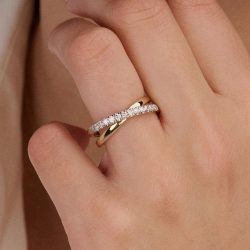 BLUSH LG1054B BICOLOR GOUDEN RING MET LAB GROWN DIAMOND 0.31CT