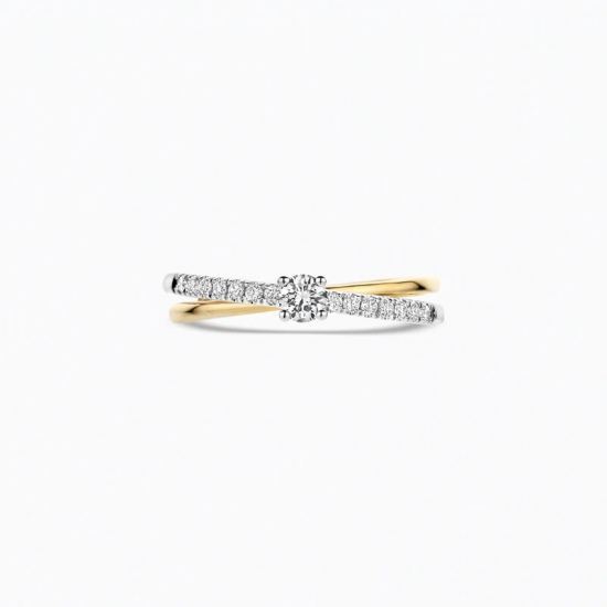 BLUSH LG1060B BICOLOR GOUDEN RING MET LAB GROWN DIAMOND 0.28CT