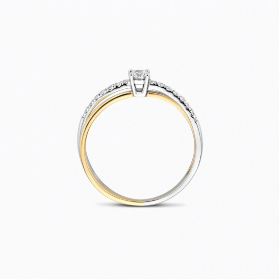 BLUSH LG1060B BICOLOR GOUDEN RING MET LAB GROWN DIAMOND 0.28CT