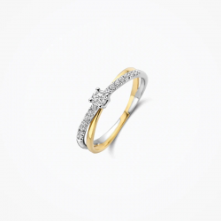 BLUSH LG1060B BICOLOR GOUDEN RING MET LAB GROWN DIAMOND 0.28CT