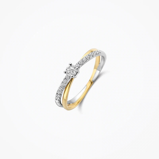 BLUSH LG1060B BICOLOR GOUDEN RING MET LAB GROWN DIAMOND 0.28CT