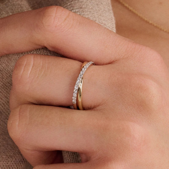 BLUSH LG1053B BICOLOR GOUDEN RING MET LAB GROWN DIAMOND 0.25CT
