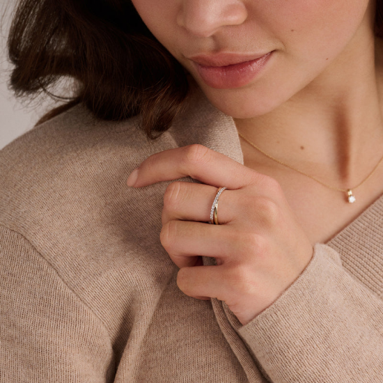 BLUSH LG1053B BICOLOR GOUDEN RING MET LAB GROWN DIAMOND 0.25CT