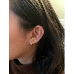 CULET JEWELLERY GCJ0202 18K GOUDEN PIERCING MET NATUURLIJKE DIAMANT FULL SPARKLE STAR HUGGIE