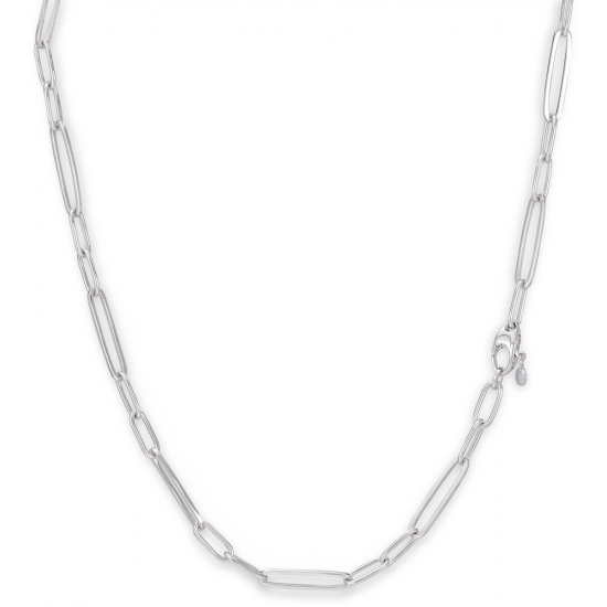 MONZARIO 1223-C ZILVEREN COLLIER FANTASIE CLOSED-FOREVER SCHAKEL