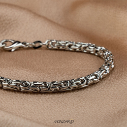MONZARIO 980-A ZILVEREN ARMBAND RONDE KONINGSSCHAKEL