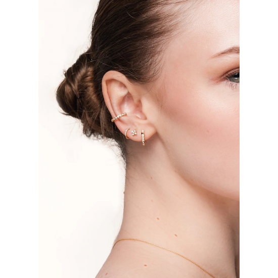 CULET JEWELLERY GCJ0842 18K GOUDEN PIERCING MET NATUURLIJKE DIAMANT ETERNITY MIDI HUGGIE