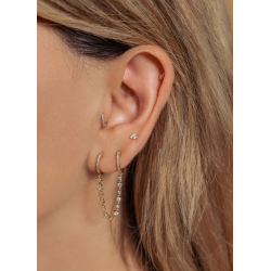 CULET JEWELLERY GCJ0825 18K WITGOUDEN PIERCING MET NATUURLIJKE DIAMANT MINI FLORAL