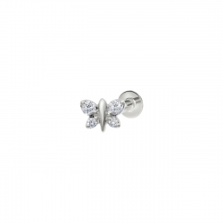 CULET JEWELLERY GCJ1113 18K WITGOUDEN PIERCING MET NATUURLIJKE DIAMANT BUTTERFLY