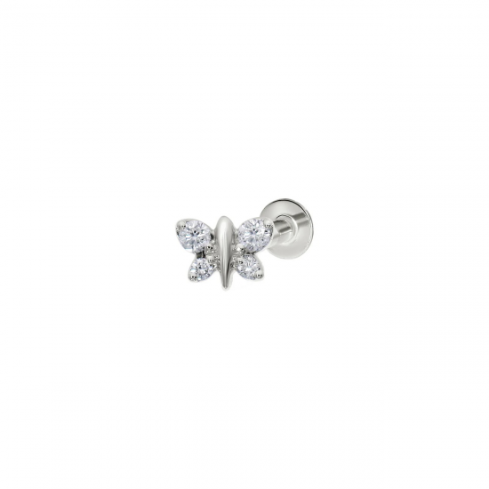 CULET JEWELLERY GCJ1113 18K WITGOUDEN PIERCING MET NATUURLIJKE DIAMANT BUTTERFLY