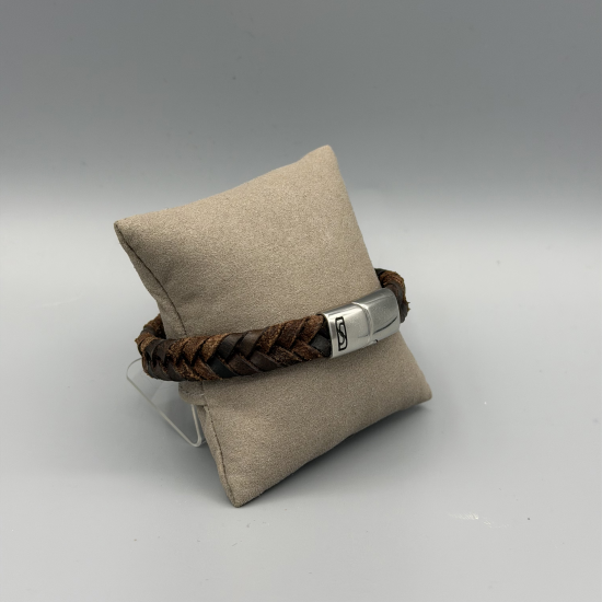 LEATHER&STEEL LUPO-BR HERENARMBAND BRUIN LEER LUPO