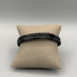 LEATHER&STEEL LUPO-ZW HERENARMBAND ZWART LEER LUPO